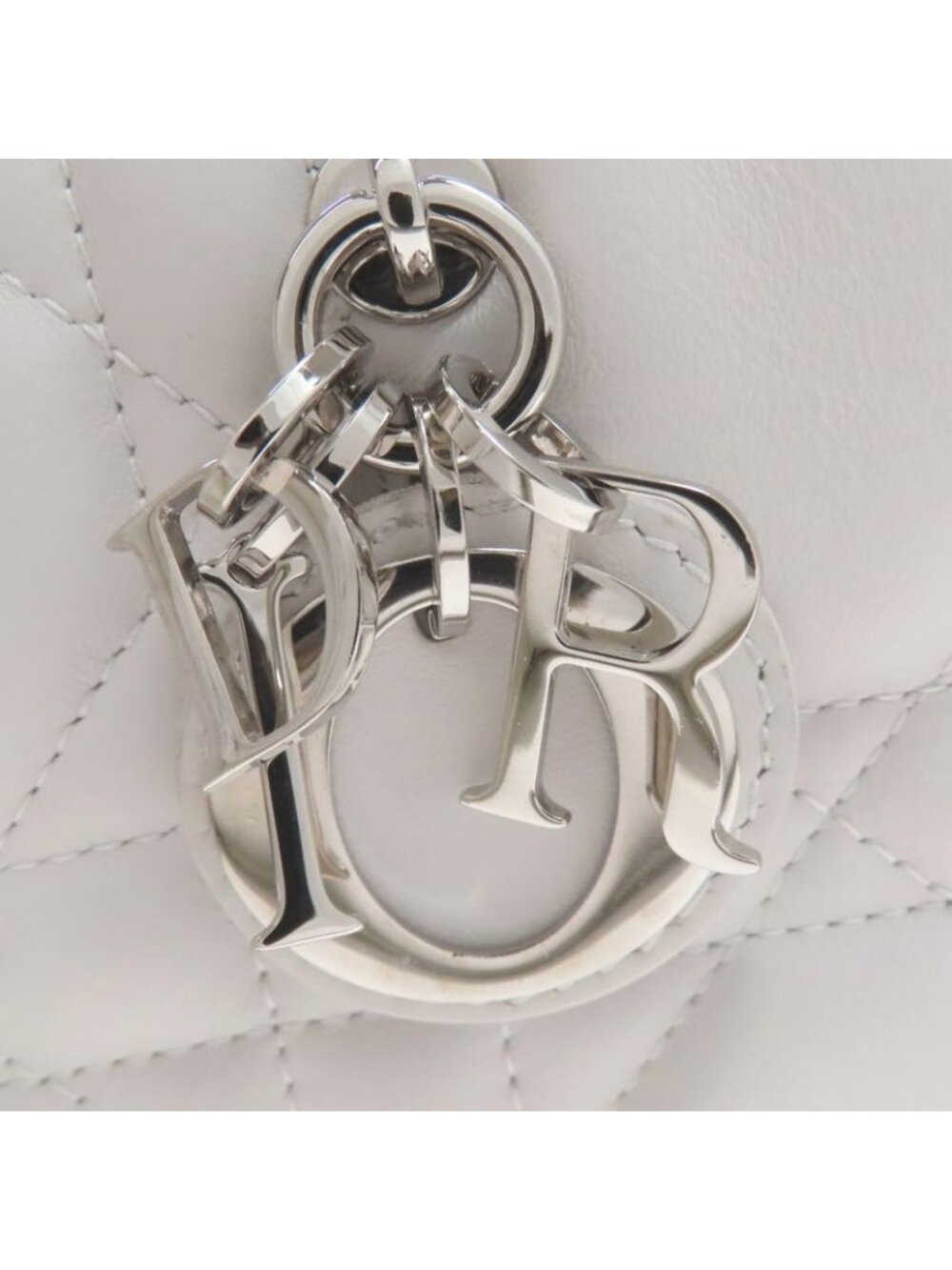 Dior Book Tote Mini Macro Cannage 2-Way Handbag White Gray - Picture 13 of 15